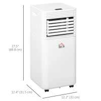HOMCOM 8000 BTU Portable Air Conditioner with Fan & Dehumidifier Mode, Quiet AC Unit with Remote Control, 24-Hour Timer, White(m-3)