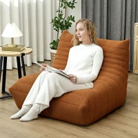 HOMCOM Bean Bag Chair for Adults, Giant Fireside Chair, Bean Bag Sofa with High Density Foam for Living Room, Brown(m-2)