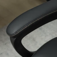 HOMCOM High Back Ergonomic Office Chair, PU Leather Executive Desk Chair with Adjustable Height and Swivel Wheels, Black(m-8)