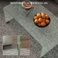 HOMCOM Glass Coffee Table, Clear Coffee Table for Living Room, Modern Rectangle Center Table with Safe Rounded Edges(m-4)