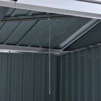 Outsunny 5ft x 3ft Outdoor Garbage Bin Storage Shed with Lockable Doors and Lid, Outside Storage Shed for Trash Can, Black(m-12)