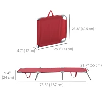 Outsunny Outdoor Folding Chaise Lounge, Reclining Lounge Chair with Adjustable Backrest and Breathable Mesh Fabric, Wine Red(m-3)