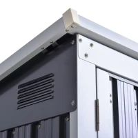 Outsunny 5ft x 3ft Outdoor Garbage Bin Storage Shed with Lockable Doors and Lid, Outside Storage Shed for Trash Can, Black(m-15)