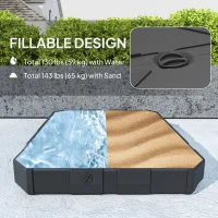 Outsunny Square Plastic Patio Umbrella Base Weight, Heavy Duty Cantilever Offset Umbrella Base, Filled Up to 143lbs with Sand or 130lbs with Water for Garden Poolside, Black(m-5)