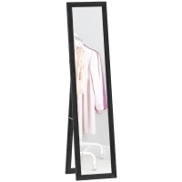HOMCOM 15" x 62" Full Length Mirror for Bedroom, Free Standing Dressing Mirror, Wall Mirror for Living Room, Black(m-11)