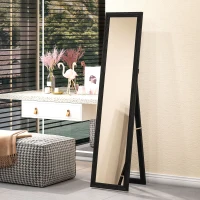 HOMCOM 15" x 62" Full Length Mirror for Bedroom, Free Standing Dressing Mirror, Wall Mirror for Living Room, Black(m-10)