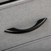 HOMCOM 5 Drawer Dresser for Bedroom, Tall Fabric Chest of Drawers with Steel Frame, Wood Grain Top and Handles, Grey(m-10)