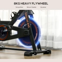 Soozier Exercise Bike, Flywheel Indoor Stationary Bike, Adjustable Height and Resistance, with LCD Monitor, Comfortable Seat Cushion, 264 lbs Capacity, Black and Red(m-7)
