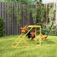 PawHut Chicken Activity Play for Healthy & Happy Animals with Chicken Perches & Hen Ladder, Chicken Coop Toy, Yellow(m-2)