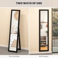 HOMCOM 15" x 62" Full Length Mirror for Bedroom, Free Standing Dressing Mirror, Wall Mirror for Living Room, Black(m-5)
