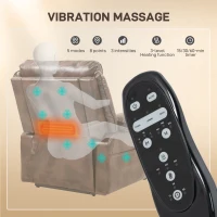 HOMCOM Power Lift Chair for Elderly, Faux Leather Recliner Sofa with Vibration Massage and Heat, Remote, Side Pockets, Brown(m-5)