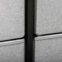 HOMCOM 8 Drawer Dresser for Bedroom, Fabric Chest of Drawers with Steel Frame, Wood Grain Top and Handles, Grey(m-9)