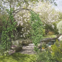 Outsunny 7FT Garden Arch Trellis, Outdoor Wedding Arbor for Ceremony for Climbing Roses, Vines and Plants(m-1)