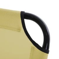 Outsunny Folding Chaise Lounge Pool Chairs, Outdoor Sun Tanning Chairs with 5-Level Reclining Back, Steel Frame for Beach, Yard, Patio, Beige(m-9)