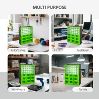 DURHAND Plastic 39 Drawer Parts Organiser Wall Mount Storage Cabinet for Small Nuts Bolts Tool Green(m-6)