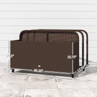 Outsunny PE Rattan Pool Float Storage Organizer with Wheels, Brown(m-3)