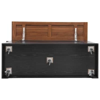 Farmhouse Kitchen Island with Tempered Glass Doors, Power Outlet, Rolling Cart with Drop Leaf, 5 Racks, 3 Drawers, 53" L x 29.5" W x 36" H, Black(m-17)