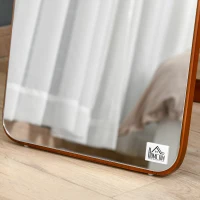 HOMCOM Full Length Mirror for Bedroom, Free Standing Dressing Mirror, Wall Mirror with Wood Frame, 15" x 61", Light Walnut(m-10)