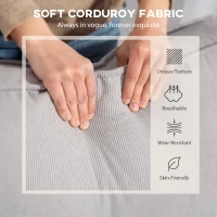 HOMCOM Corner Sofa with Reversible Chaise Lounge, Corduroy L-Shaped Sectional Sofa with Pocket Spring, Light Gray(m-7)