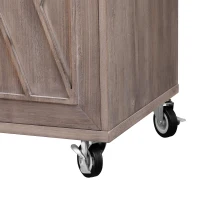 Kitchen Island with Drop Leaf, Rolling Cart on Wheels, Adjustable Shelves, Internal Storage Rack, Towel Rack, 51" L x 29.5" W x 36" H, Brown(m-12)