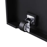 Kitchen Island with 2 Bar Stools, Power Outlet, Internal Rack, 5 Wheels, Drop Leaf, Adjustable Shelves, 2 Drawers, 48" L x 29.5" W x 37" H, Black(m-13)