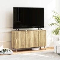 HOMCOM 55" Buffet Cabinet, Modern Sideboard with 4 Fluted Doors and 2 Adjustable Shelves for Kitchen, Living Room, White(m-5)