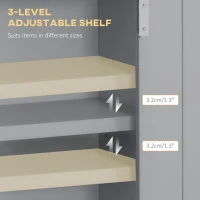 kleankin Bathroom Wall Cabinet, Medicine Cabinet, Toilet Storage Cabinet with Shelf for Living Room and Entryway, Grey(m-5)