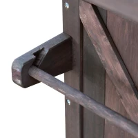 Outdoor Kitchen Island with Spice and Towel Rack, Stainless Steel Top, Rolling Bar Cart with Lockable Wheels, 50" L x 18.5" W x 36.5" H, Dark Brown(m-11)