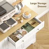 HOMCOM Modern Sideboard Cabinet, 41" Kitchen Buffet Cabinet with Drawer, Adjustable Shelf, 3 Doors for Dining Room, White(m-10)