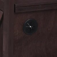 Outdoor Kitchen Island with Raised Shelf, Storage Cabinet, Stainless Steel Top, Rolling Grill Cart with Adjustable Shelves, Spice Rack, Brown(m-13)