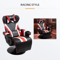 Vinsetto Gaming Chair, Racing Style Computer Recliner with Lumbar Support, Footrest and Cup Holder, Black/White/Red(m-7)