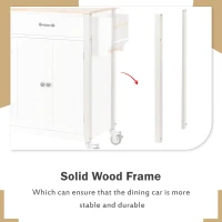 Kitchen Island Cart with 4-Door Cabinet, 2 Drawers, Solid Wood Top, Spice and Towel Racks, Locking Wheels, 54.5" L x 18.5" W x 36" H, White(m-7)