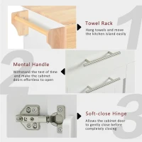 Kitchen Island Cart with 3-Tier Pull-Out Cabinet Organizer, Drop Leaf, Adjustable Shelves, Rolling Cart with Towel Rack, 46" L x 29.5" W x 37" H, White(m-8)