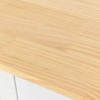 Kitchen Island Cart with 4-Door Cabinet, 2 Drawers, Solid Wood Top, Spice and Towel Racks, Locking Wheels, 54.5" L x 18.5" W x 36" H, White(m-10)