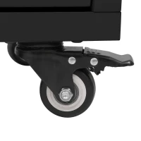 Kitchen Island with Drop Leaf and Power Outlet, Rolling Kitchen Cart on Wheels with 4 Doors, 5 Deep Drawers, Adjustable Shelves, Towel Rack, Black(m-12)