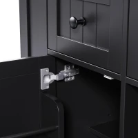 Kitchen Island with Internal Rack, Drop Leaf, Power Outlet, Rolling Cart with Adjustable Shelves and Drawers, 50" L x 29.5" W x 36.5" H, Black(m-11)