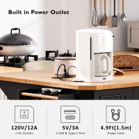 Rolling Kitchen Island Cart with Drop Leaf, Power Outlet, 4 Door Shelves, 6 Drawers, Adjustable Shelves, Spice Rack, 55.5" L x 30" W x 36" H, Black(m-5)