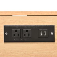 Kitchen Island Cart with Dual Drop Leaf, Power Outlet, Adjustable Shelves, Spice and Towel Rack, 3 Drawers, 56" L x 34" W x 36.5" H, White(m-13)