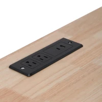 Kitchen Island with Drop Leaf and Power Outlet, Rolling Kitchen Cart on Wheels with 4 Doors, 5 Deep Drawers, Adjustable Shelves, Towel Rack, Black(m-7)