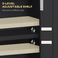 kleankin Bathroom Wall Cabinet, Medicine Cabinet, Toilet Storage Cabinet with Shelf for Living Room and Entryway, Black(m-5)