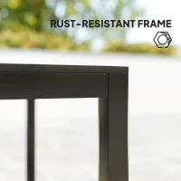 Outsunny Square Outdoor Dining Table for 4 with Aluminum Steel Frame, Black(m-6)