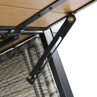 Outdoor Grill Cart with Extended Table Top, Rolling Kitchen Island on Wheels with Storage Cabinet, Double Handle, 53" L x 28.3" W x 41.5" H, Gray(m-11)