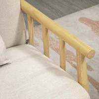 HOMCOM 48" 2 Seater Couch for Small Spaces, Modern Loveseat Sofa for Bedroom, Living Room Furniture, Small Couch, Beige(m-9)