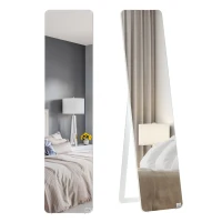 HOMCOM Full Length Mirror for Bedroom, Free Standing Dressing Mirror, Wall Mirror with Wood Frame, 15" x 61", White(m-11)