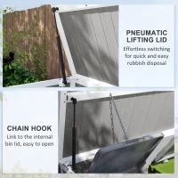 Outsunny 4.7 x 2.5FT Outdoor Horizontal Storage Shed, Lockable Trash Can Storage with Chain Lid, Gray(m-6)