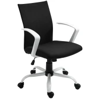 Vinsetto Linen Mid Back Office Chair With Tilt Function, Swivel Computer Chair, Black(m-11)