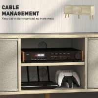 HOMCOM Modern TV Stand Cabinet with Foldable Drawers and Shelves for Living Room, Bedroom, Natural(m-6)