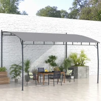 Outsunny 10' x 13' Outdoor Pergola with UV30+ Protection Canopy and Steel Frame for Porch, Patio, Deck, Backyard, Dark Grey(m-8)