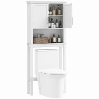 kleankin Over the Toilet Storage, Bathroom Cabinets Over Toilet, Cabinet Above Toilet with Doors and Shelves(m-11)