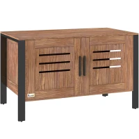 PawHut Cat Litter Box Enclosure with Tall Legs, Scratching Board, Dark Brown, 31.5"L x 17.7"W x 19.7"H(m-1)